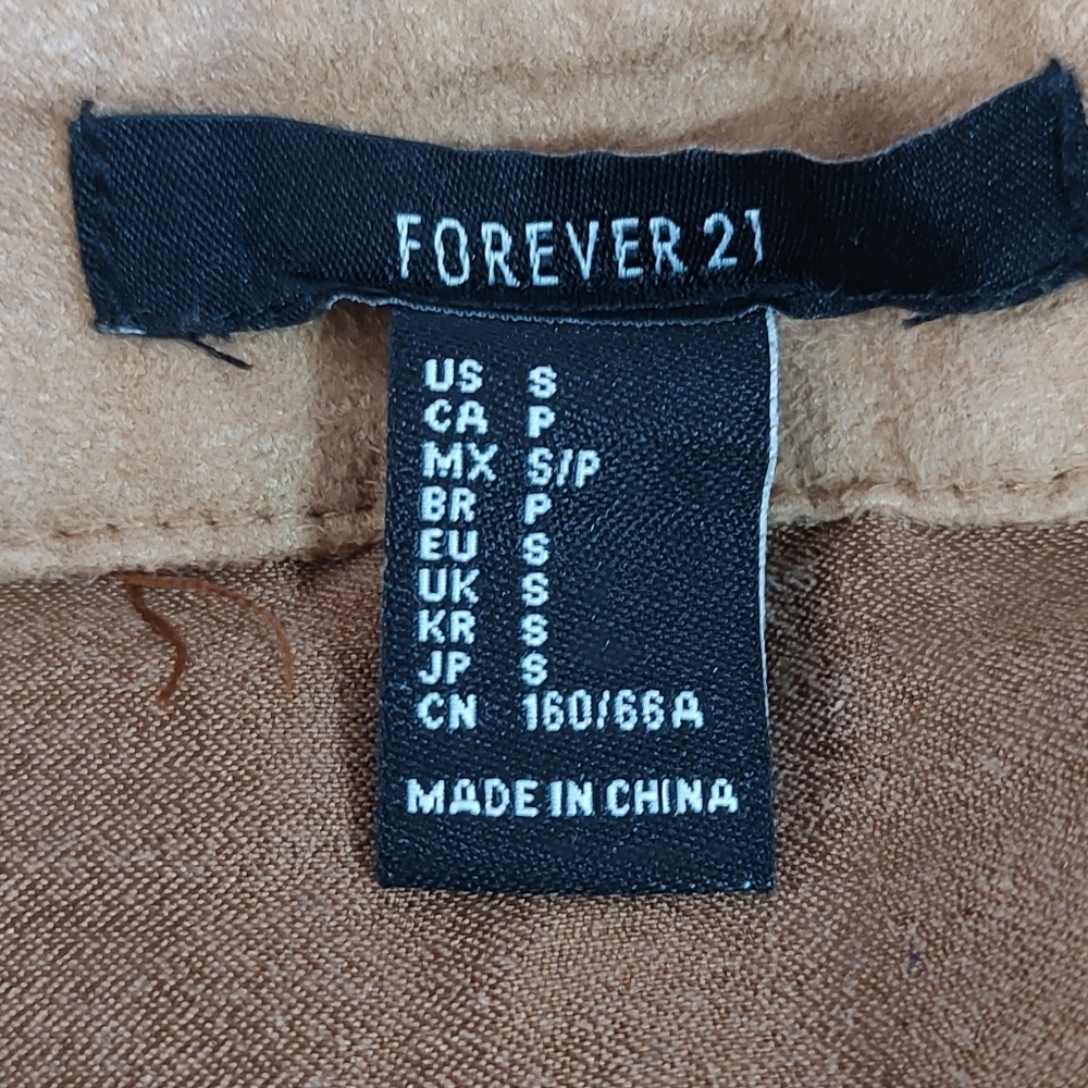 Forever 21 Camel Faux Suede Mini Skirt - Picture 3 of 3